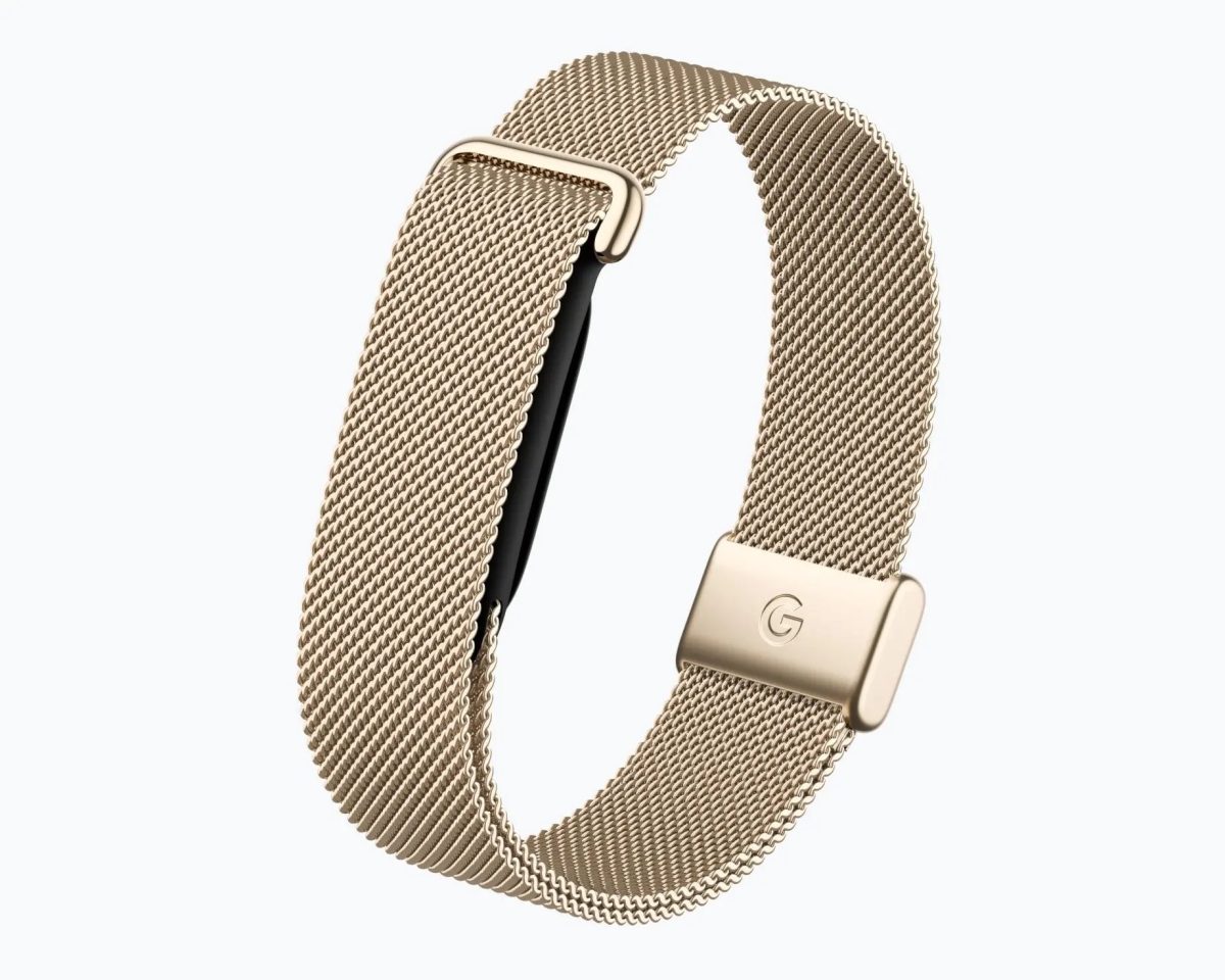 Fitbit Air, Metal Mesh -ranneke Champagne Gold -värisenä.