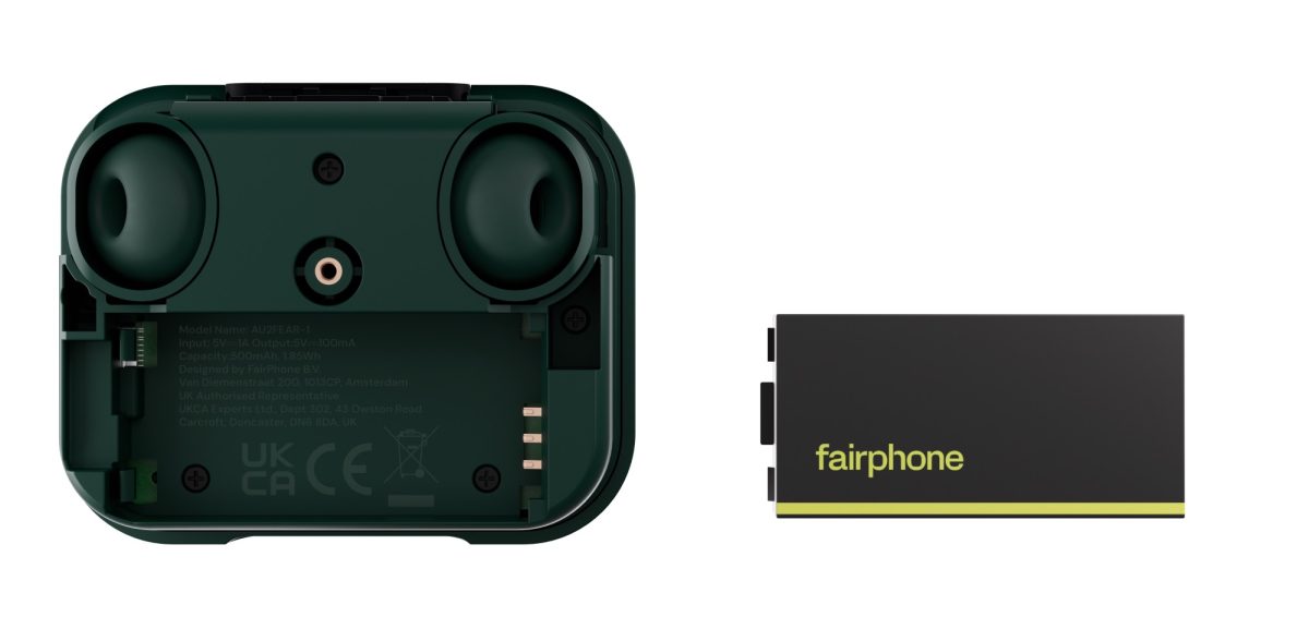 Fairbuds 2 -kuulokkeiden ja kotelon akut ovat vaihdettavissa.