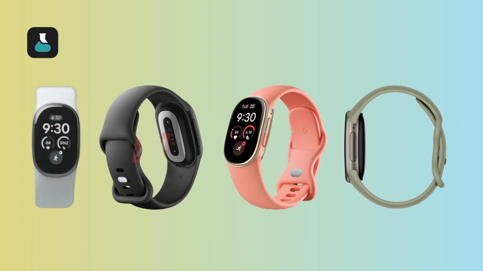 Fitbit Edge eri väreissä.