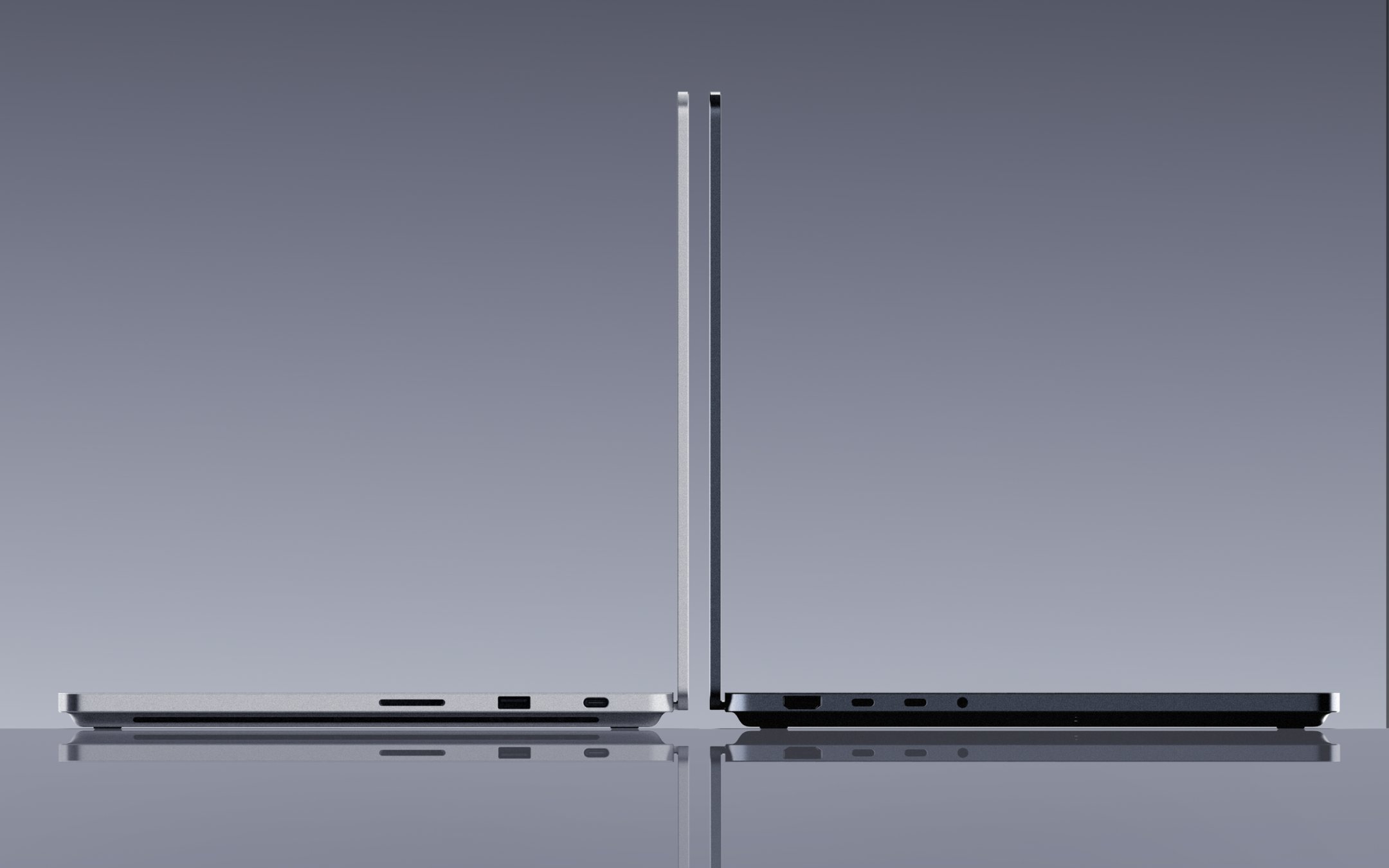Surface Laptop Ultra sivusta kahtena värivaihtoehtona.