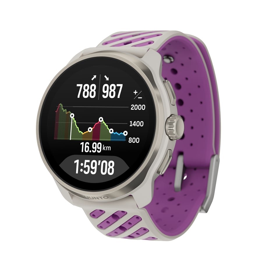 Suunto Race 3S violettina Orchid-värinä.