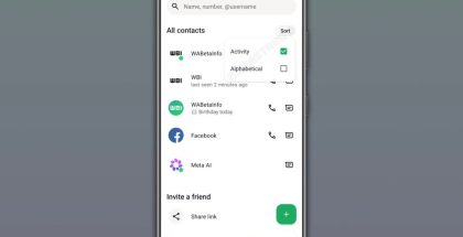 WhatsApp testaa uutta yhteystietonäkymää, johon pääsee alapalkista, Android-sovelluksen beetatestiversiossa. Kuva: WABetaInfo.