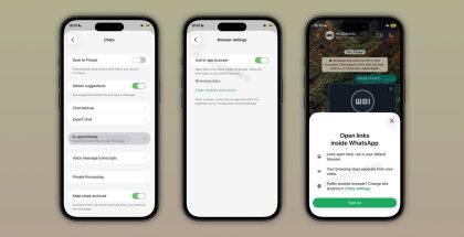 WhatsApp on saamassa sovelluksen sisäisen selaimen iPhonella. Kuva: WABetaInfo.