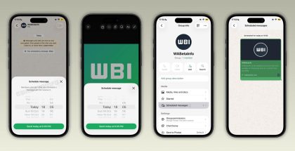 WhatsApp on aloittanut testaamaan ajastettuja viestejä myös iPhone-sovelluksessaan. Kuva: WABetaInfo.