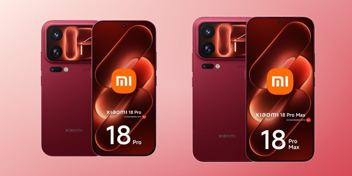 Xiaomi 18 Pro ja Pro Max punaisena Velvet Red -värivaihtoehtona.